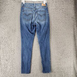 Levis Jeans Womens 29 Blue Stretch High Rise Skinny Leather Tag